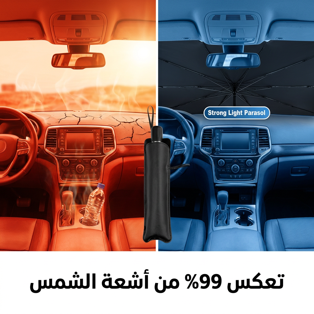 مظلة للسيارات قابلة للطي محمولة ظرورية في كل سيارة