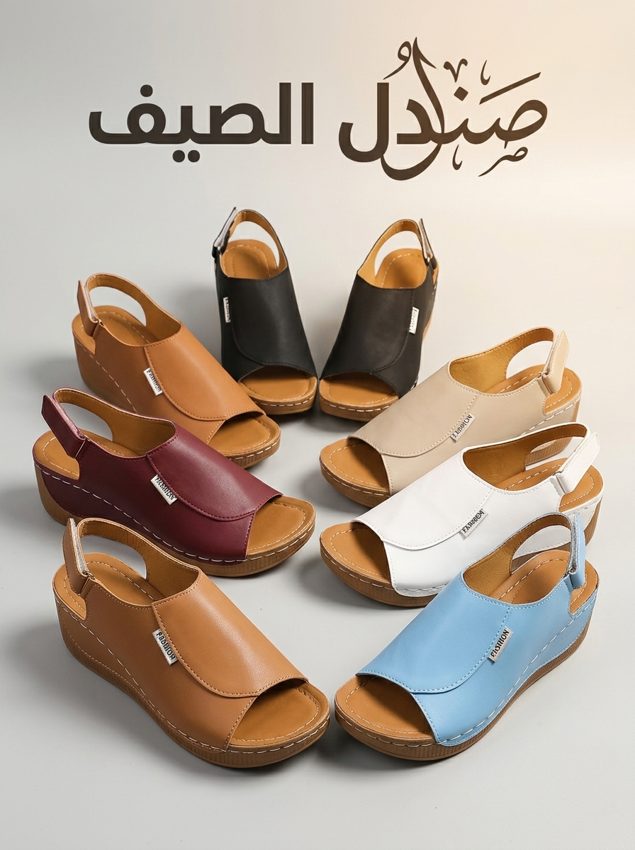 صندال نسائي بكعب عريض – أناقة وراحة مثالية للصيف